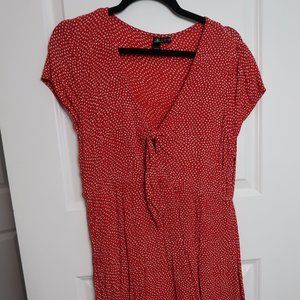 VOLCOM Red Spotted Cotton Dress